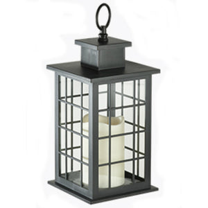 Paradise® GL29169MB Plastic Battery-Op LED Flameless Candle Lantern, Black