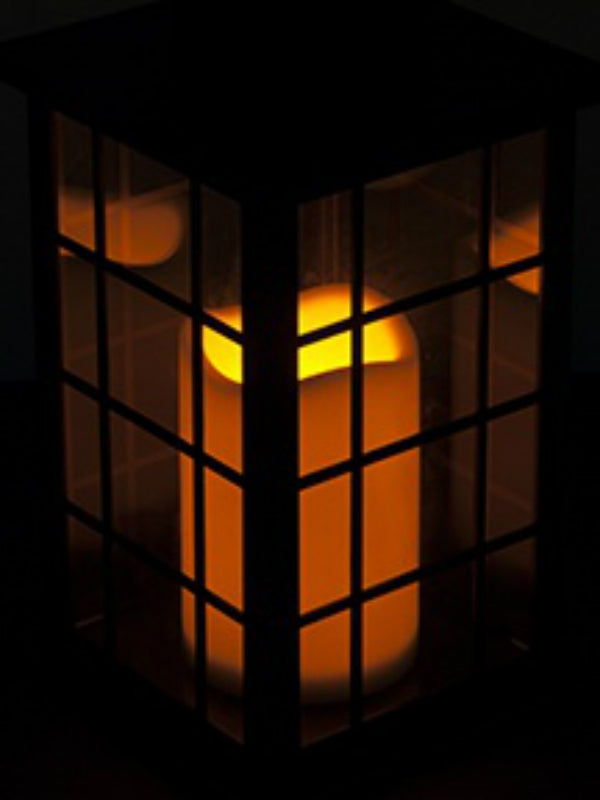 Paradise® GL29169MB Plastic Battery-Op LED Flameless Candle Lantern, Black