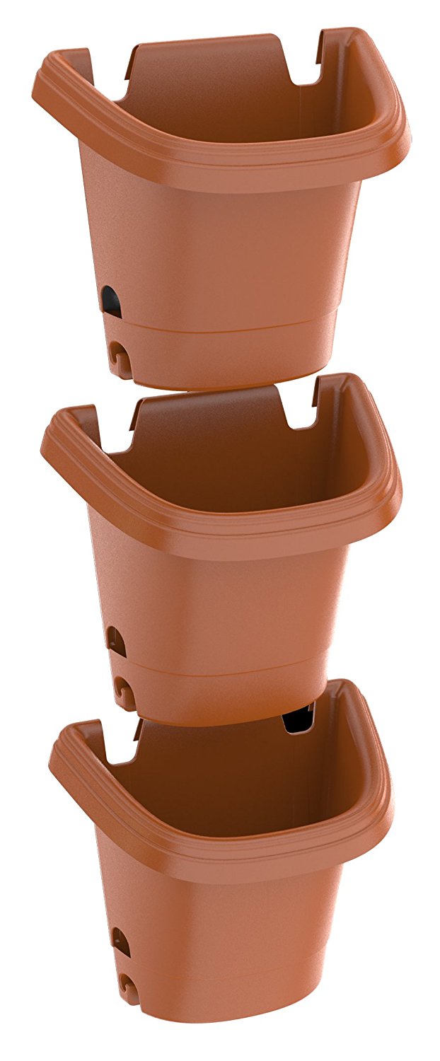 Fiskars Pottery 482121-1001 Hanging Garden Planter System, Clay, 3-Piece