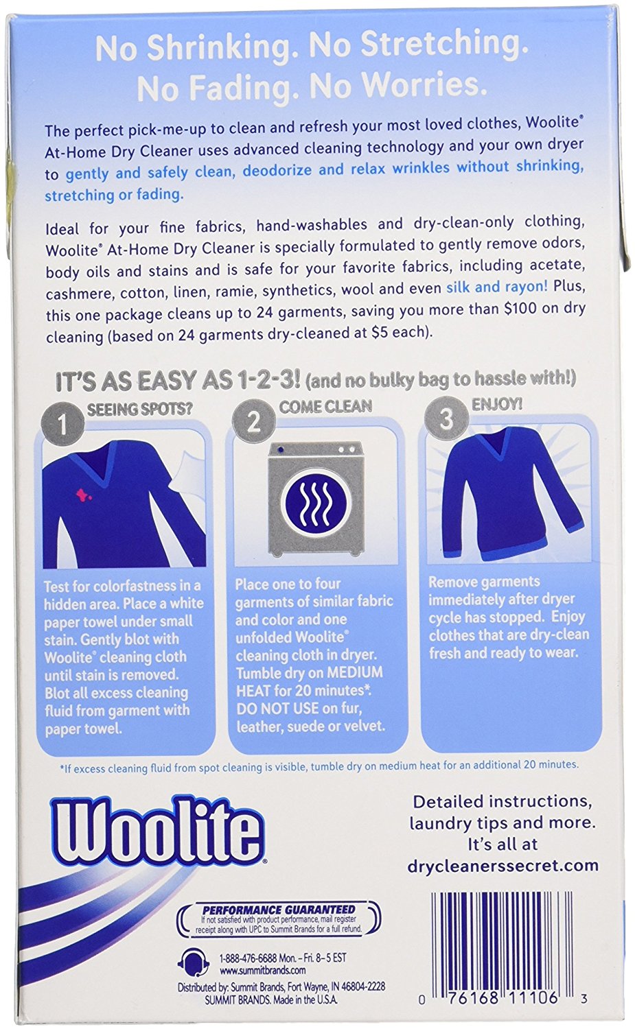 Woolite® DCS04N Dry Cleaner's Secret® At-Home Dry Cleaner, Fresh Scent, 6-Loads