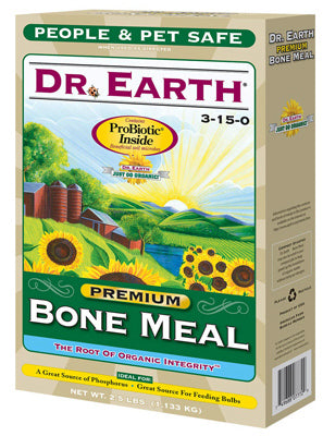 Dr. Earth 718 Premium Bone Meal, 2.5 LB, 3-15-0