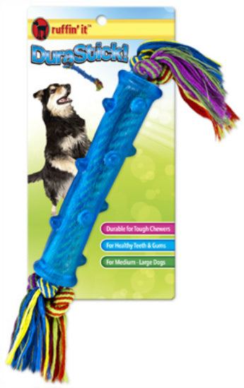 Ruffin' It 80575 Durastick Dog Toy with Rope Chew, Large
