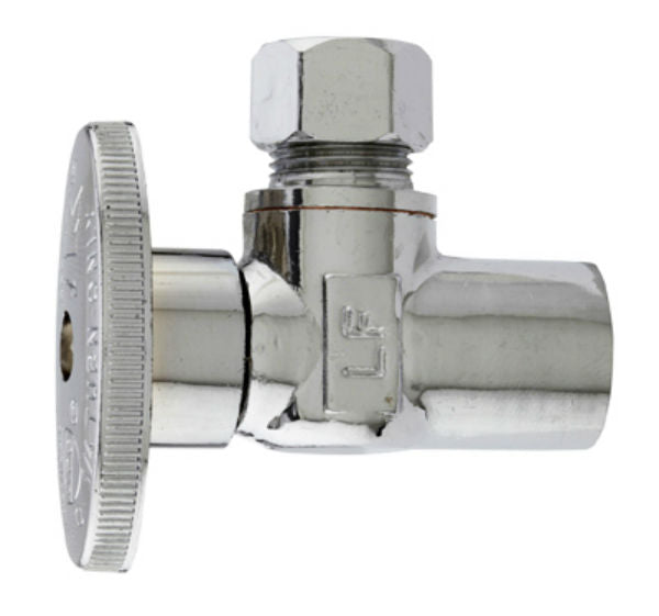 Master Plumber MP2780PCLF Angle Supply Stop Valve, 1/2" x 3/8" O.D, Chrome