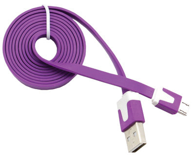 Aries GP-PC-SOLID-M Micro USB Flat Cable 3', Assorted Colors