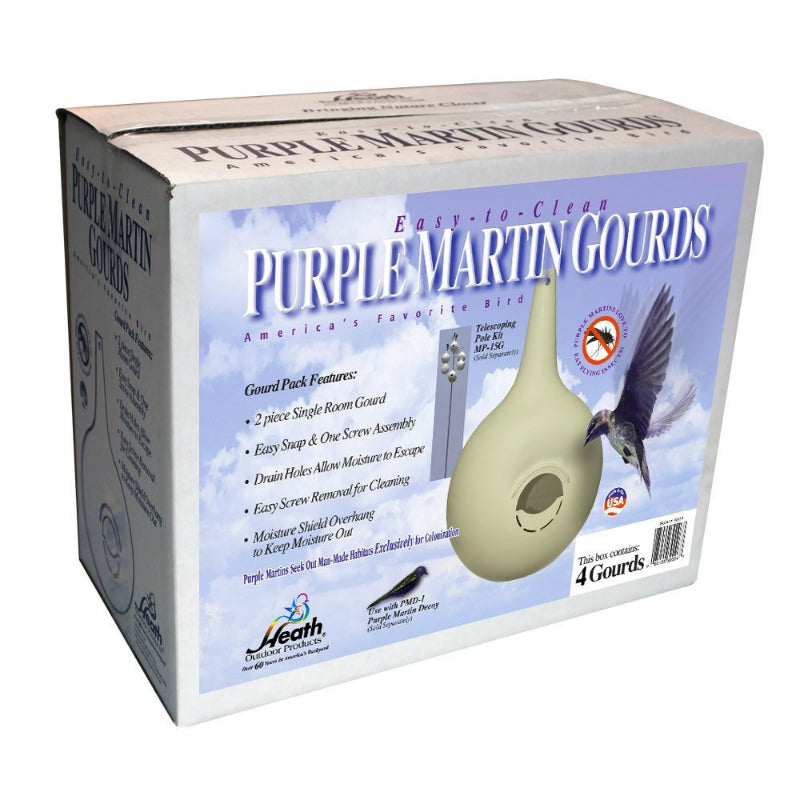 Heath™ 3000-4 Deluxe 2-Piece Purple Martin Gourd Bird House, 4-Pack
