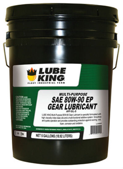 Lube King LU18905P Multi-Purpose Gear Lubricant Oil, SAE 80W-90 EP, 5-Gallon
