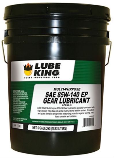 Lube King LU22845P Multi-Purpose Gear Lubricant Oil, SAE 85W-140 EP, 5 Gallon