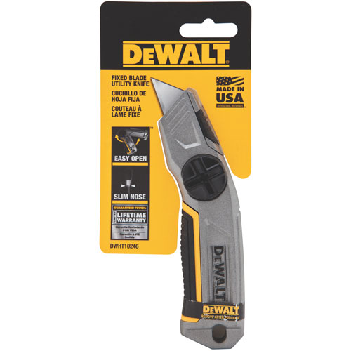 DeWalt® DWHT10246 Fixed Blade Utility Knife, Bi-material handle
