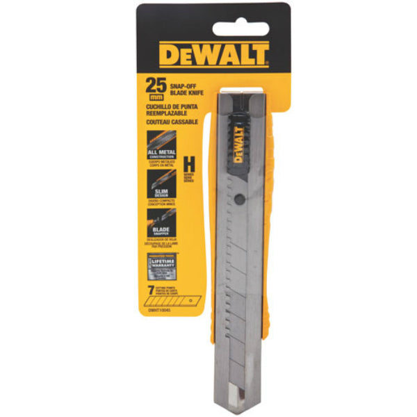 DeWalt® DWHT10045 Single Blade Snap Off Knife, 25 mm
