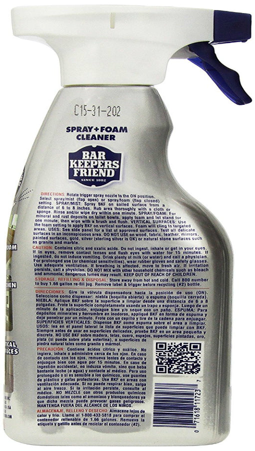 Bar Keepers Friend 11727 MORE Spray & Foam Cleaner, 25.4 Oz