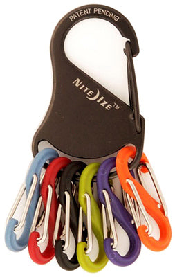 Nite Ize KRK-03-01 Black Stainless-Steel KeyRack with 6 Multi-Colored S-Biners
