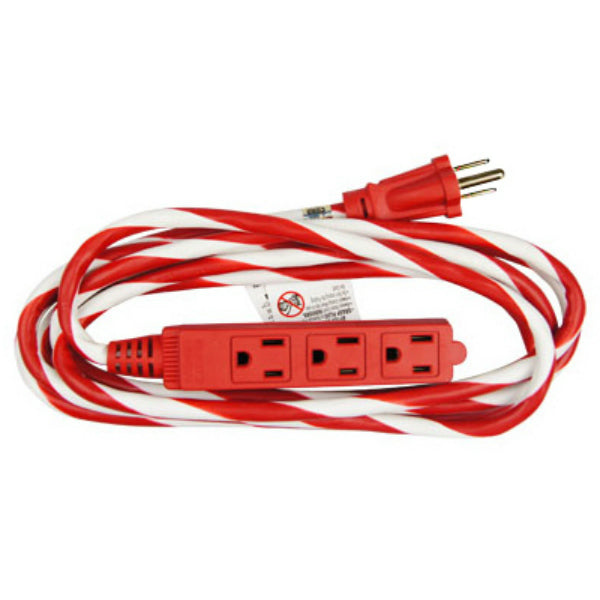 Master Electrician KAB2/KAB2F3 Candy Cane Cord, 10', Red & White