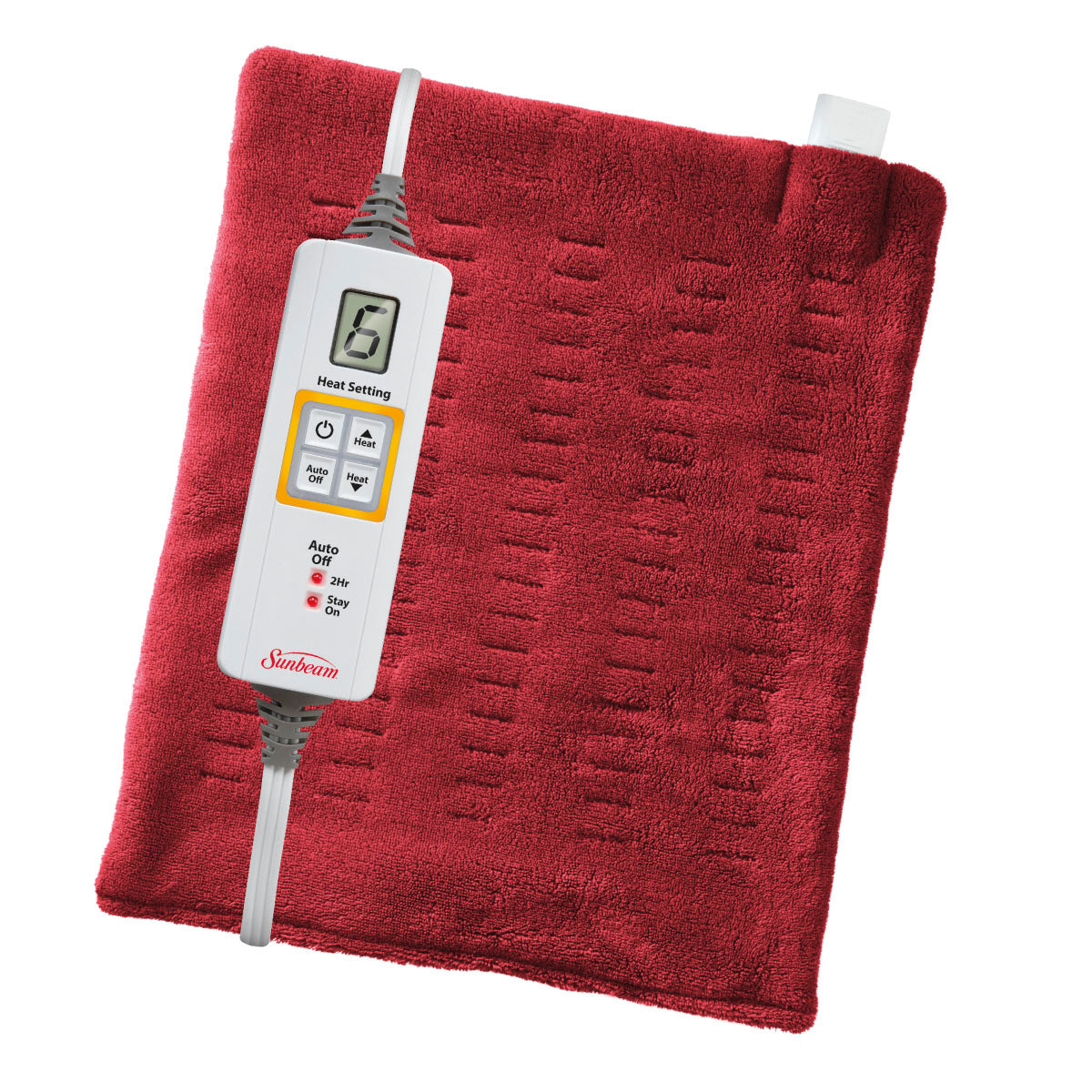 Sunbeam 002014-915-000 XpressHeat Heating Pad, Garnet Red, 12" x 15"