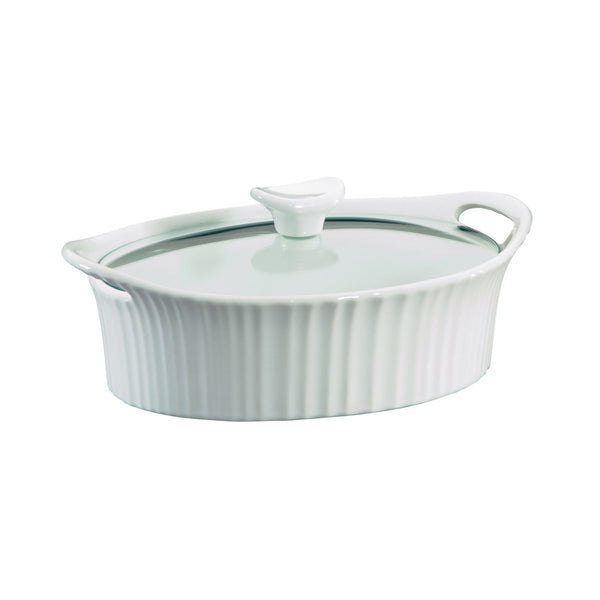 Corningware® 1105929 French White® Oval Casserole with Glass Cover, 1.5 Qt