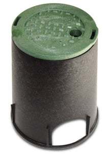 NDS 107BC Irrigation Control Valve Box  with Green Cover, 6", Black