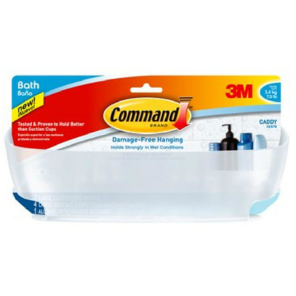 Command™ BATH11-ES Shower Caddy with Water-Resistant Strips, Large, Frosted