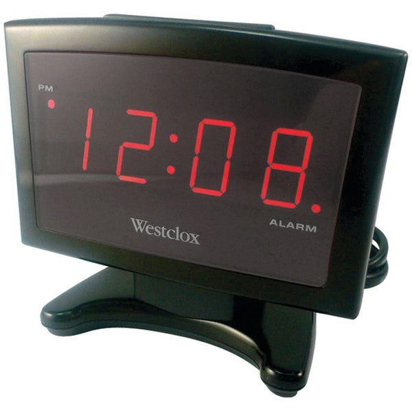 Westclox® 70014A Plasma 0.9" Red LED Display Alarm Clock, Black Case