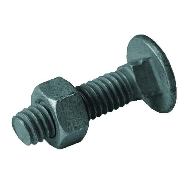 YardGard® 328503C Carriage Bolts with Nuts, Galvanized, 3/8" x 2", 10-Pack