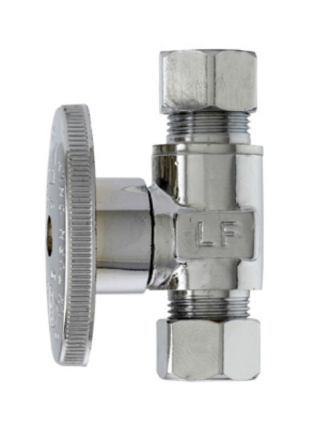 Master Plumber MP2071PCLF Straight Supply Stop Valve, 3/8" x 3/8" O.D, Chrome