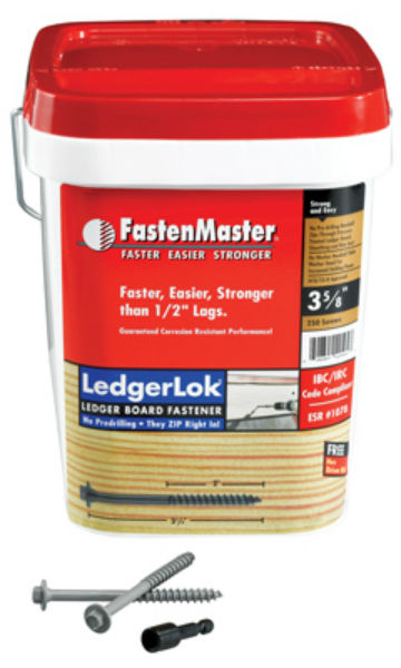 FastenMaster® FMLL358B-250 LedgerLok® Board Fastener Screw, 3-5/8", 250-Pack