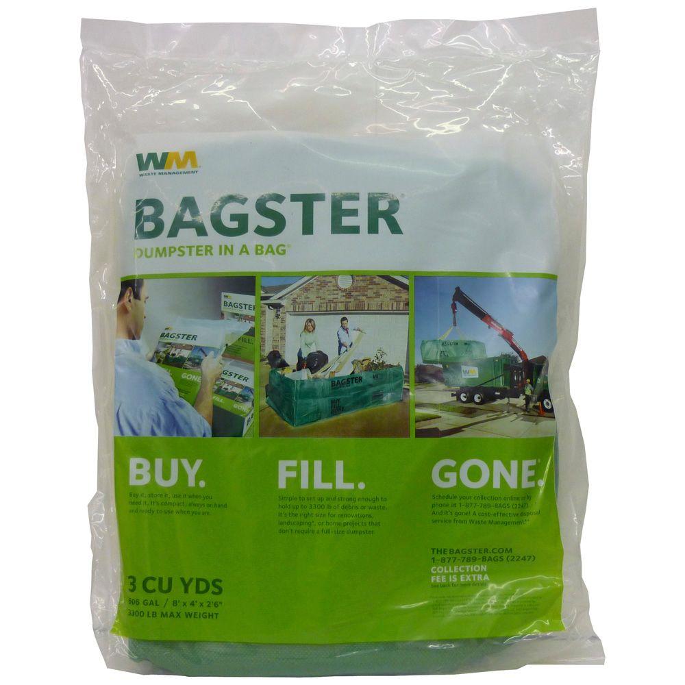 Bagster® 3CUYD Dumpster In A Bag®, 8' x 4' x 2.5', 3 Cu.Yd. Capacity