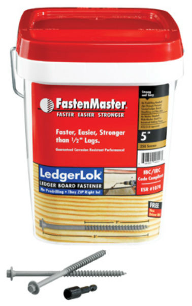 FastenMaster® FMLL005B-250 LedgerLok® Board Fastener Screw, 5", 250-Pack