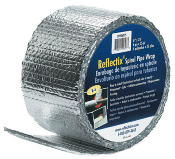 Reflectix® SPW0602508 Spiral Pipe Wrap Insulation, R-2.0, 6" x 25'
