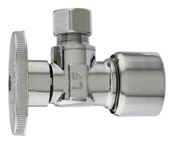 Master Plumber MP2622PCPOLF Angle Supply Stop Push Fit Valve, 5/8" x 3/8", Chrome