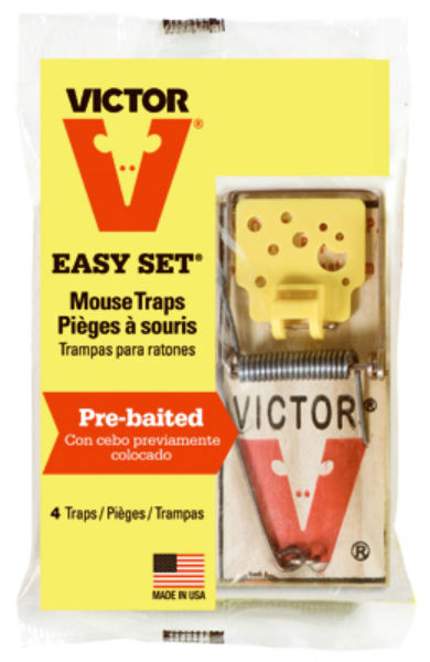 Victor® M032 Easy Set® Wood Based Mouse Trap, 4-Pack