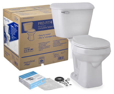 Mansfield 117CTK Pro-Fit4 Round Complete Toilet Kit, White