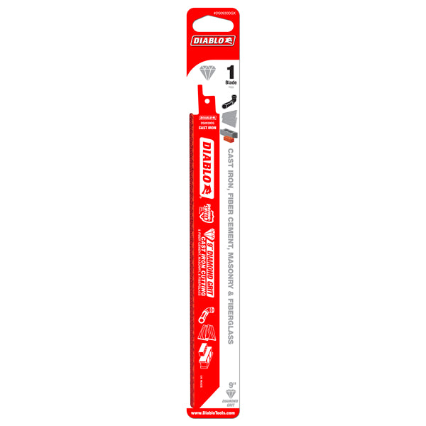 Diablo DS0930DGX Diamond Grit Reciprocating Saw Blade,  9"