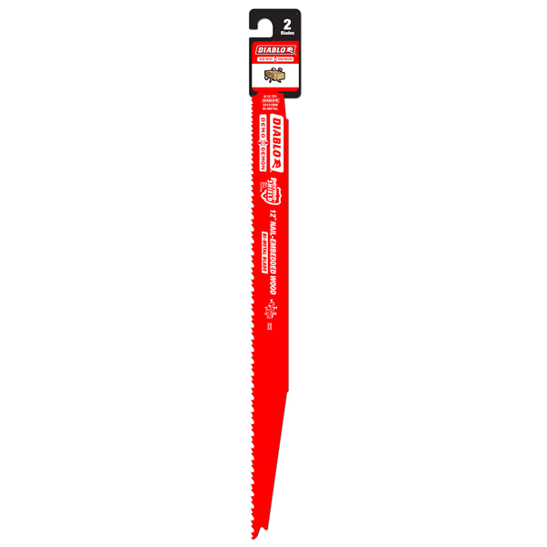 Diablo DS1212BW2 Demo Demon Bi-Metal Recip Blade, 12" x 6/12 TPI, 2-Pack