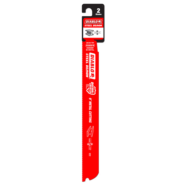 Diablo DS0920BF2 Steel Demon Bi-Metal Recip Saw Blade, 9" x 20/24 TPI, 2-Pack