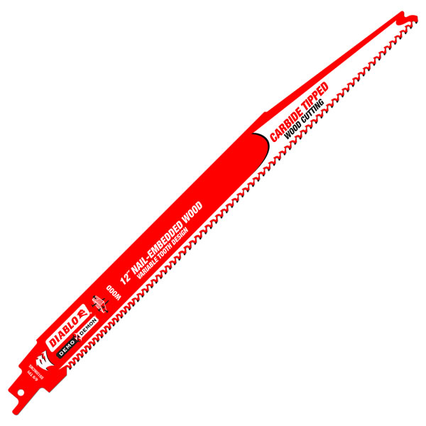 Diablo DS1206CWS Demo Demon Carbide-tipped Recip Blade, 12" x 6 Tooth