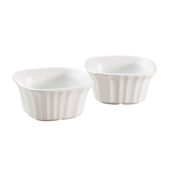 Corningware® 1111281 French White® Square Ramekin, 7 Oz, 2-Pack