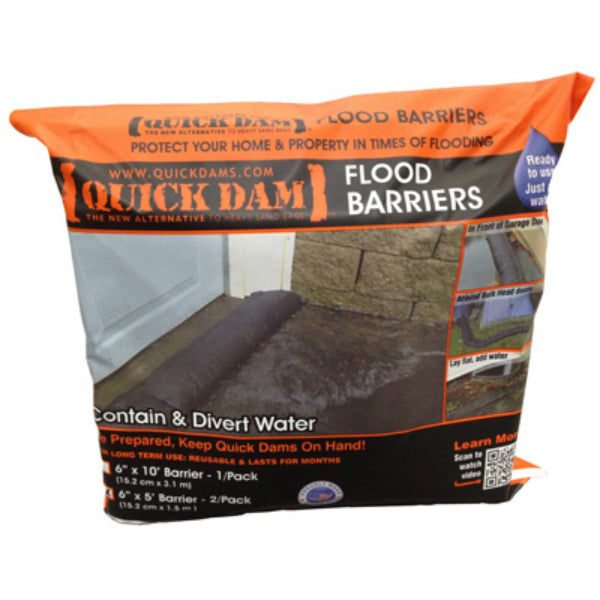 Quick Dam QD65-2 Flood Barrier Fabric, 6" x 5', 2-Pack, Black