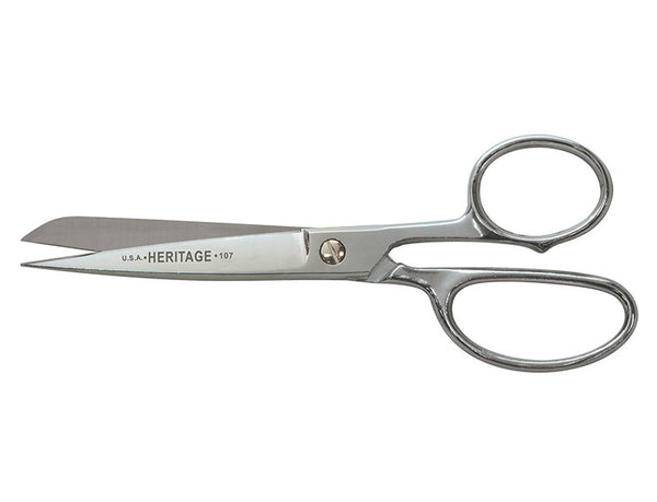 Heritage Cutlery 107-P Straight Handle Scissors, 7", Chrome