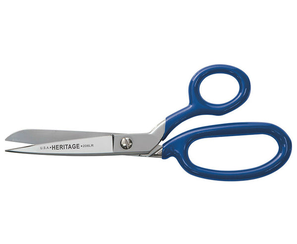 Heritage Cutlery 206LR-P Bent Scissors with Large Ring, 7", Chrome