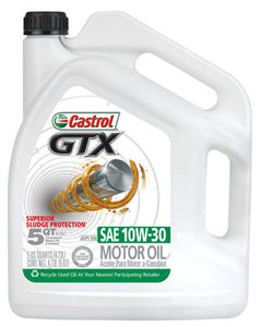 Castrol 03093 GTX 10W30 Motor Oil, 5 Qt