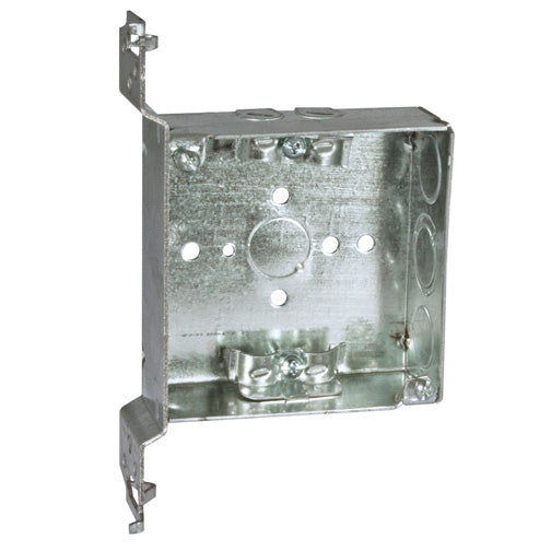 RACO® 223 Square Box with Non-Metallic Sheathed Cable Clamps, 4" x 1.5" Deep