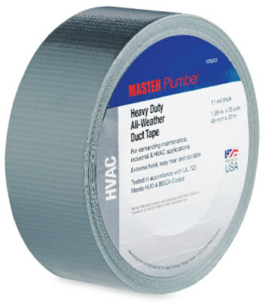 Master Plumber 1126785 Heavy-Duty HVAC Duct Tape, Silver, 1.89" x 35 Yd