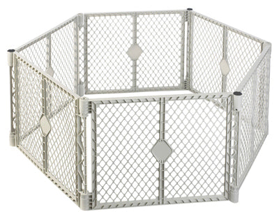 North States 8666 Superyard Classic Plastic 6-Panel Play Gate, 18.5 Sqft x 26"