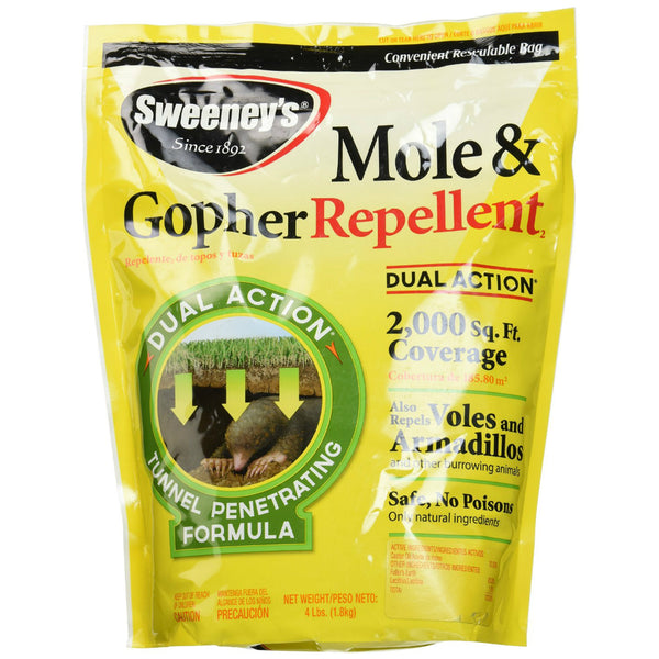 Sweeney’s® S7001-1 Mole & Gopher Granular Repellent, 2000 Sq Ft Coverage, 4 Lbs