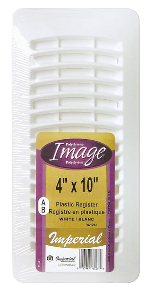 Imperial RG1292 Louvered Design Plastic Floor Register, White, 4" x 10"