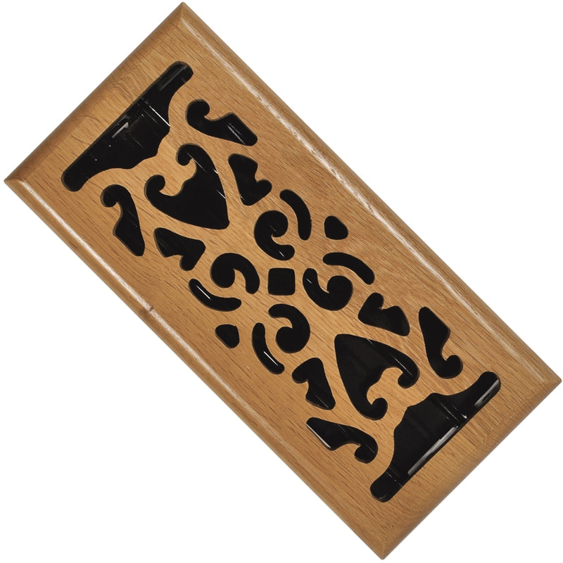Imperial RG1834 Scroll Design Floor Register, Finished Light Oak, 4" x 10"