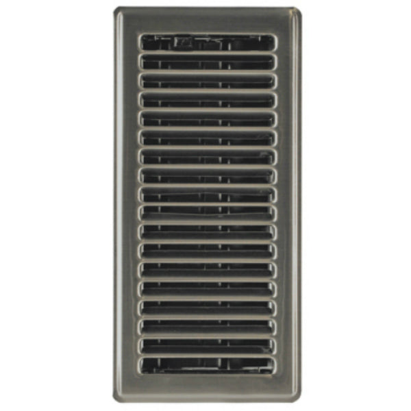 Imperial RG3301 Contemporary Steel Floor Register, Satin Nickel, 4" x 12"