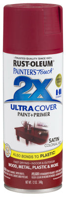 Rust-Oleum® Painter's® Touch 2x Spray Paint, 12 Oz, Satin Colonial Red