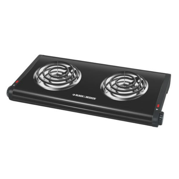 Black & Decker® DB1002B Double Burner Portable Buffet Range, Black