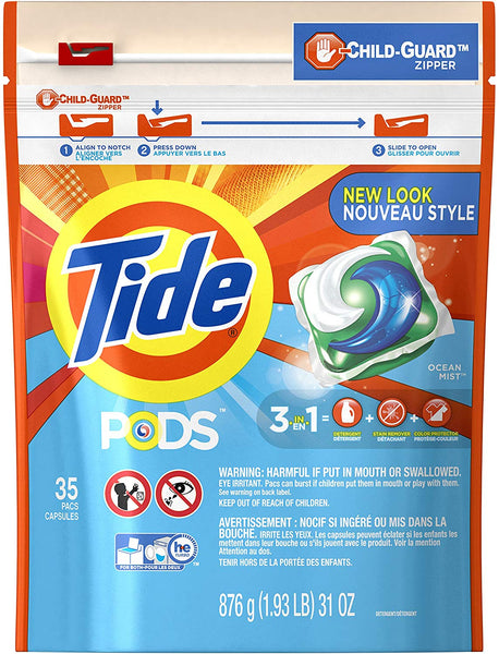 Tide 50964 Pod Laundry Detergent Pac, Clean Breeze Scent, 35-Count