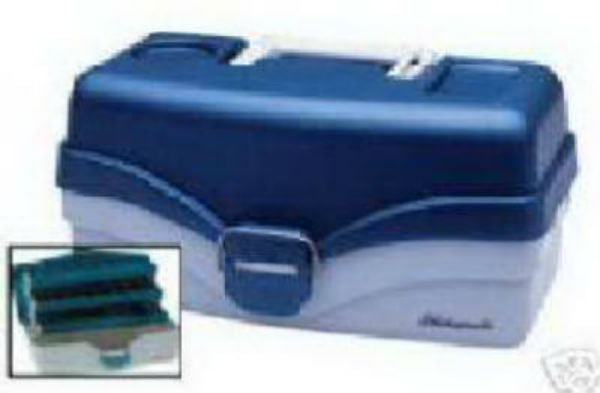 Plano® 620206 Two Tray Tackle Box, Blue Metalllic/Off White
